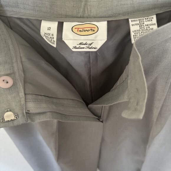 Talbots Women’s Trousers Pants Vintage Career Gray Pant Straight Legs Sz 12 - Picture 7 of 13